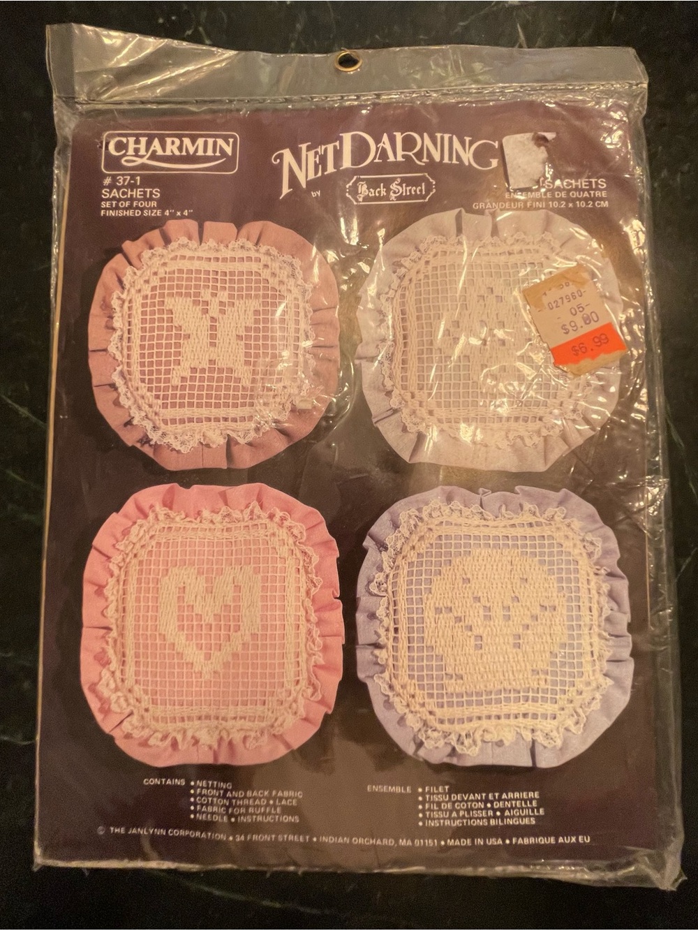 Vintage Charmin Net Darning Sachet Kit #37-1 Back Street Set of 4 NOS Sealed
